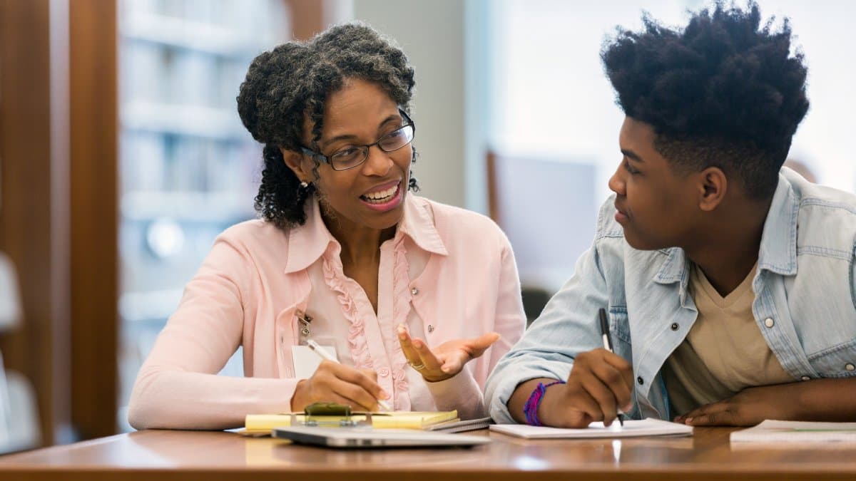 Students teaching each other