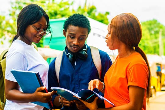 Students standing